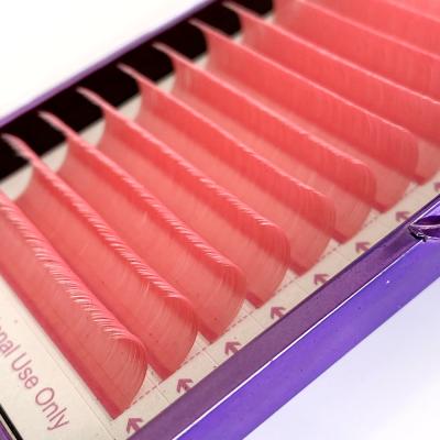 China QC 2021 Hot Selling Mink Lash Extensions Feather Eyelash Extension Colored Silk Color Support Individual Customization for sale