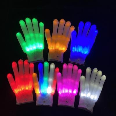 China 2021 New Trend Durable Wholesale Praise Acrylon Light Flashing Finger Lighting Glow Mitts LED Glow Gloves For Halloween for sale