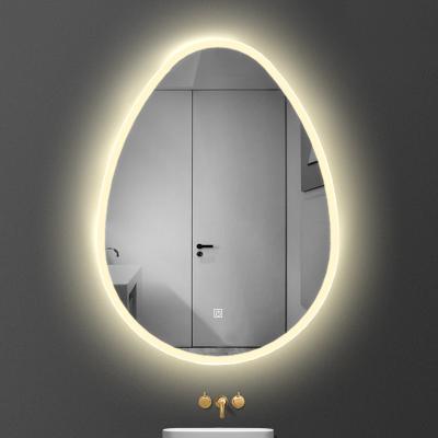 China Factory Wholesale High Quality 2022 Led Lighted Touch Screen Makeup Bathroom Mirror With Light Fashion Modern Wall Mounted Mirror for sale