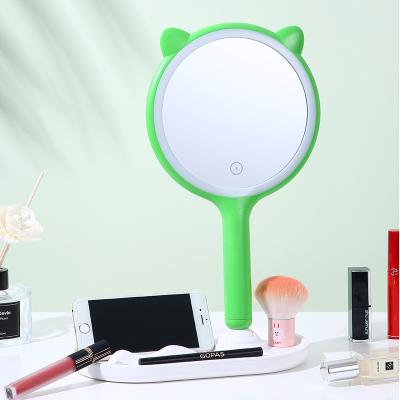 China Hot Selling Lighted LED Beauty Mirror Can Carry Light To Fill Light Beauty Mirror Folding Tray Makeup Mirror for sale