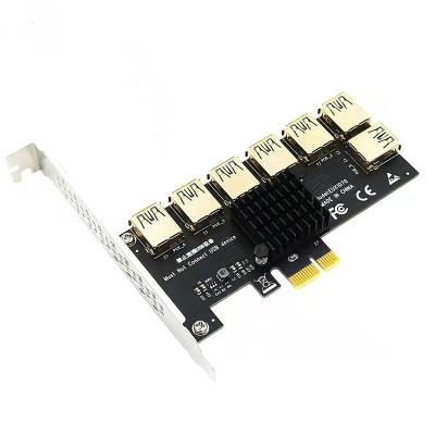 China GPU riser pci-e to pci-e to 7pci-e adapter card 1 to pci-e slot one to seven usb3 .0 graphics card for sale