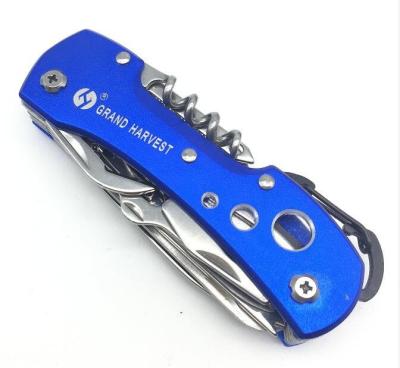 China Non-Changeable High Quality popular 420 Steel 13 in 1 Swiss style Folding Multifunction Knife with Carabiner Hook for sale