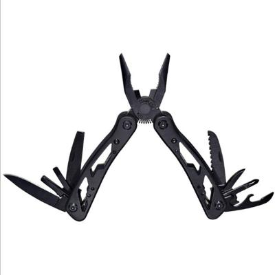 China Multi FUNCTIONAL Amazon multi tool pliers 12-in-1 purpose pocket tool kit with knife sheath durable black nylon oxide hardened 420 stainless for sale