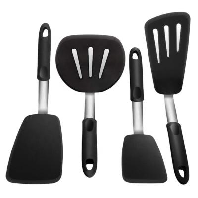 China Fish Fried Silicone Spatulas For Non-Stick Cookware, Extra Large And Wide Flexible Spatulas, Turners 600F Heat Resistant Rubber Set for sale