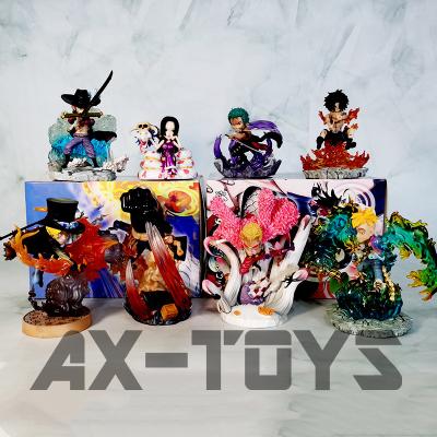 China Cartoon Toy AX-TOYS Ready To Ship Customized Anime Figure One Picec Figure Luffy Zoro Mihawk Model Toys Collection Gift for sale