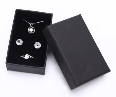 China Hot Selling Eco-friendly Simple Necklace Ring Paper Black Jewelry Box Set Earring for sale