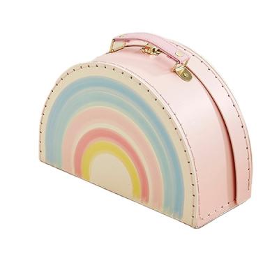 China Handmade Cute Fancy Packing Box Package Cardboard Suitcase Children Gift Box Cardboard Children Paper Suitcase For Wholesale for sale