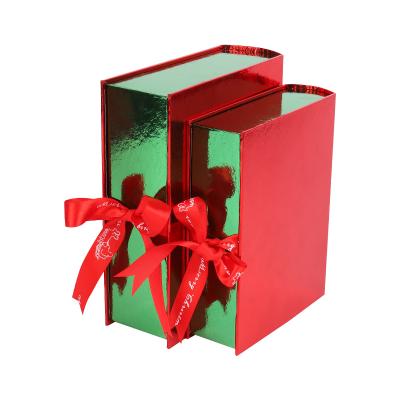 China DIY Handmade Ribbon Closure Book Shape Chocolate Gift Packaging Box Christmas Nesting DIY Gift Box for sale