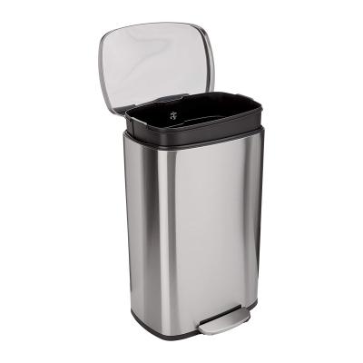 China Squeezing Type 50l Stainless Lining Bin Hygiene Box Commercial Garbage Bag Trash Can With Pedal for sale