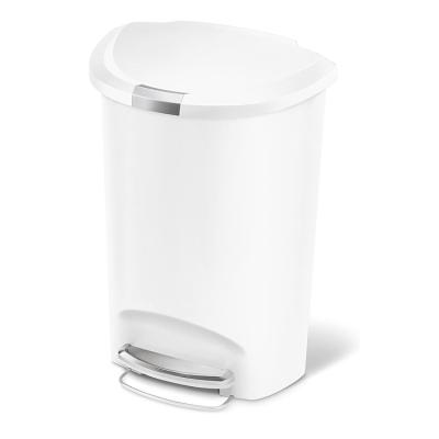 China 15L Foot Pedal Step Trash Bin Waste Bin Viable Semi-Round Trash Can For Kitchen for sale