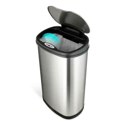 China Viable Kitchen Waste 13 Gallon Rectangular Motion Touchless Sensor Trash Can With Vacum for sale