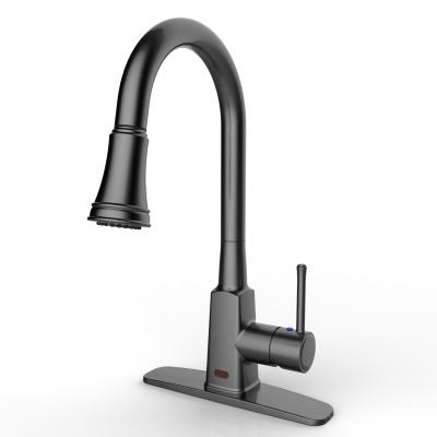 China Black Sense Faucets 304 Kitchen Faucet Deck Mount To Pull Out Kitchen Sink Faucet for sale