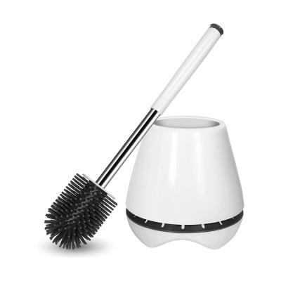 China Modern 304 Stainless Steel Brush Handle Silicone Toilet Bowl Toilet Brush Cleaning And Holder For Bathroom for sale