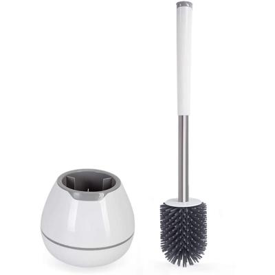 China Portable Custom Silicone Toilet Brush Gray Cheap Flexible Silicone Toilet Brush Bathroom for sale