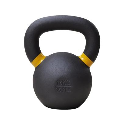 China Fitness Forming Electrostatic Spray Matte Black Frosted Kettlebell for sale