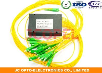 China Fiber Optic Splitter PLC ABS Module 2.0mm Cable Wide Operating Wavelength for sale