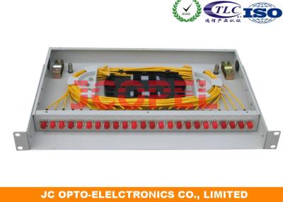 China Fiber Optic Distribution Frame Box 1U 19 '' FC PC Adapter Terminal for sale