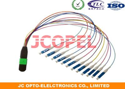 China MPO - LC / UPC Fiber Optic Patch Cord 12C 0.9mm Single Mode Fiber Optic Cable for sale