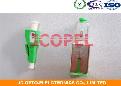 China LC APC Fiber Optic Attenuator Green 1310nm Wavelength Fixed Adapter Type 10 dB Attenuators for sale