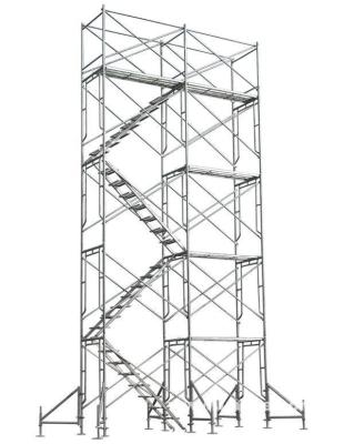 China Construction Walk Through Storage Scaffolding With Wheel Painted Steel One Frame Scaffolding Lock Pin Ladder Type Small Scaffolding Frame for sale