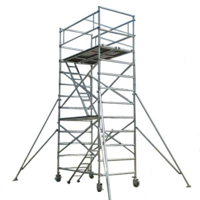 China China Construction Price 6M 12M Foldable Mobile Double Platform Ladders Narrow Working Mini Scaffolding Tower Set With Aluminum Wheels for sale