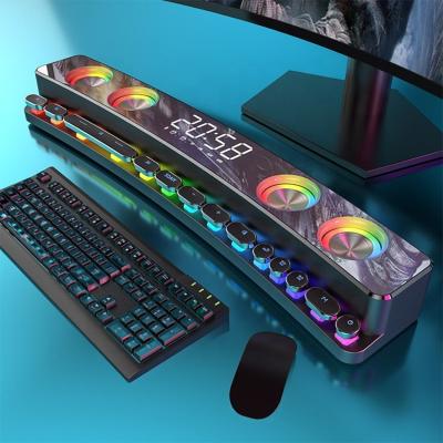 China AUX Board Light SOAIY Stereo Blue LED Tooth RGB Gaming Sound Box Speakers BT Wireless Speaker. colored bocinas SH39 USB MIC TF for sale