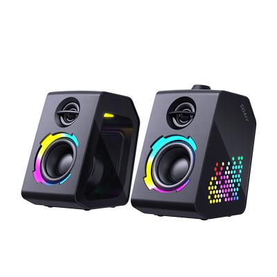 China Custom Logo Speaker SOAIY SH20 Desktop 30W OEM Powered Large Sound Hoparlor Speakers GRB Light Up Gaming USB 2.0 Computer Multimedia PC Speaker for sale