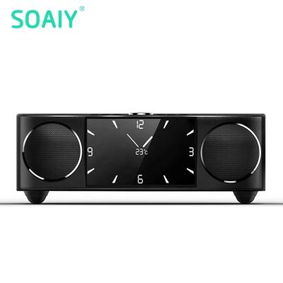 China SOAIY Wireless LED Display Home Clock Bass Speakers Surround - Sound Speaker With Display Screen for sale