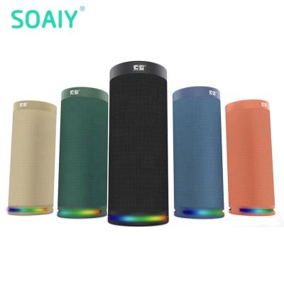 China Outdoor Portable Blue Tooth Water Logo FM USB SOAIY E12 Stereo Speakers Wireless Waterproof Speaker AUX. wireless proof custom for sale