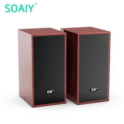 China SOAIY Wireless USB Speakers 2.0 Bookshelf High Fidelity Wood Active Home Speaker for sale