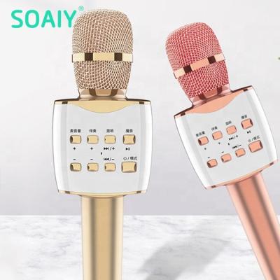 China SOAIY Microphone Handheld Blue Tooth Portable Karaoke Microphone Buy Wireless Microphone With Speaker for sale