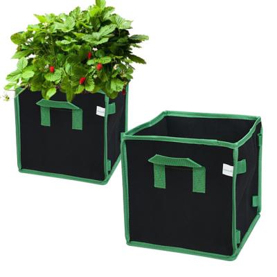 China Indoor Outdoor Garden Greenhouse Greenhouse 4 5 7 10 Gallon Square Green Edge Recycled Durable Grow Bags For Plant for sale