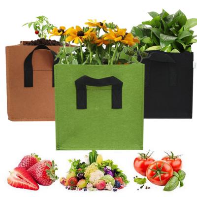 China Indoor Outdoor Garden Greenhouse Hothouse Outdoor Garden 2 4 7 10 16 25 Gallon Square Wholesale Recycled Durable Non Woven Plant Grow Bags for sale