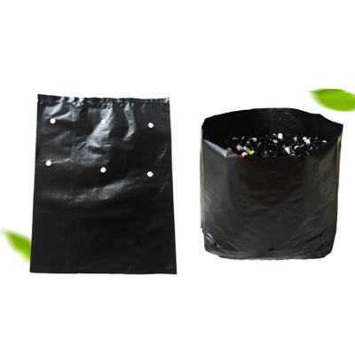 China Factory Wholesale Durable Durable Black PE Grow Bags With Drain Holes for sale