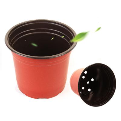 China Wholesale Durable Plant Round Thickened Plastic Brown Nursery Plant Pots for sale