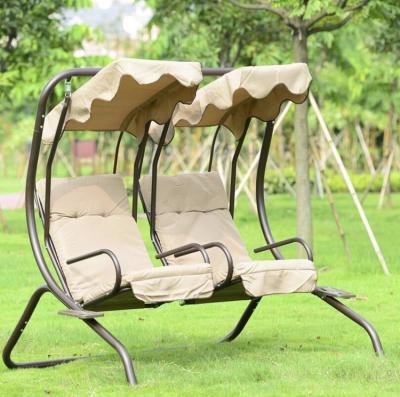 China Modern Outdoor Outdoor Swing Balcony Yard Iron Garden Double Rocking Chair for sale