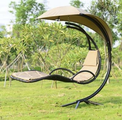 China Outdoor Hanging Chair Modern Swing Porch Swing Hammock Canopy Air Stand Arch Moon Swing Chair for sale