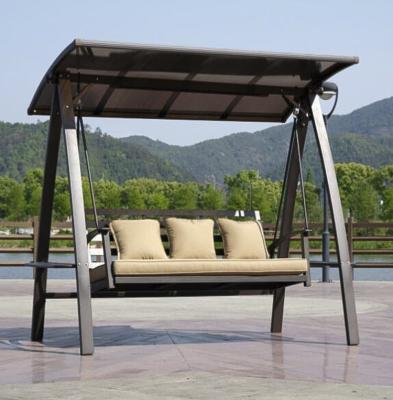 China Modern Aluminum Rope Garden Swing Sofa Outdoor Furniture Hanging Swing Chair for sale