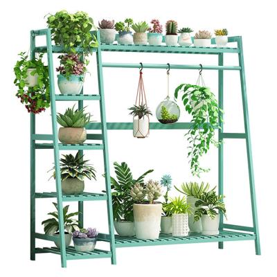 China Wholesale Durable Plant Hanging Large Capacity Flower Succulents Thickened Bamboo Shelf For Plants for sale