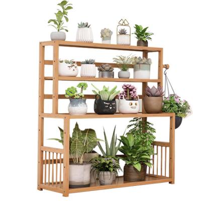 China Durable Desktop Wholesale Succulents Flower Plant Plants Bamboo Shelf for sale