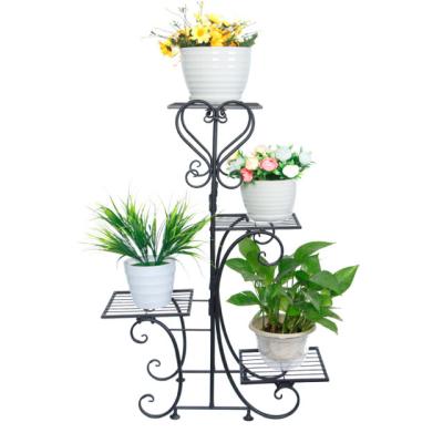 China Durable Garden Iron Metal Shelves Display Flower Potted Plant Tiered Rack for sale