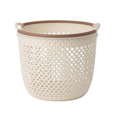 China Durable Plastic PP Household Lundry Basket Rattan Storage Basket For Dirty Clothes for sale