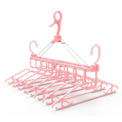 China Durable Clothes Drying Racks Magic Non Slip Windproof Connect Foldable Hanger for sale