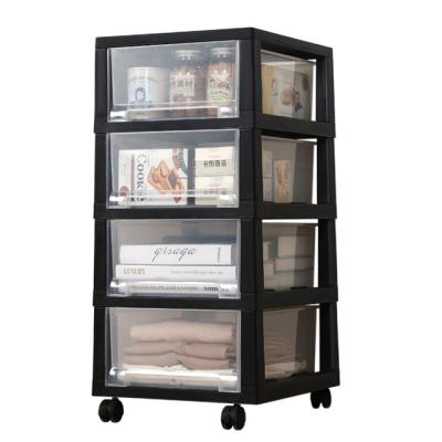 China Wholesale Movable Drawer Stocked Clear Plastic Storage Cabinet for sale