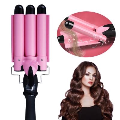 China 3 Barrels Curling Professional Magic 3 Barrels Ceramic Triple Hair Curler 3 Barrel Curling Iron Magic Wand With LCD Display for sale