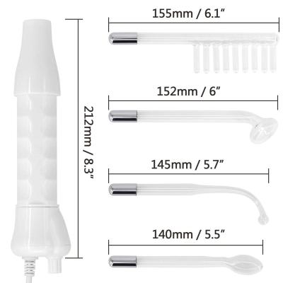 China Skin Tightening Machine High Frequency Facial Skin Tightening Electrode Glass Tube Therapy Wand Comb Beauty Tools for sale