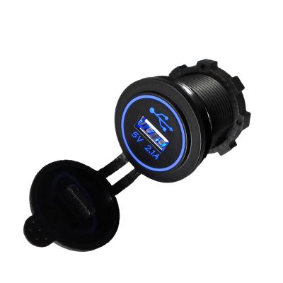 China 2.1A Waterproof DC 12V/24V LED USB Charger Single Socket for sale