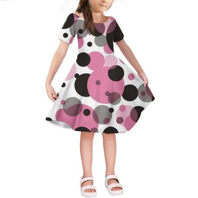 China 2021 Summer Baby Boutique Clothes Washable Kids Girl Dress Kids Clothes Colorful Polka Dot Print White Dress Girls&' Dot Dresses for sale