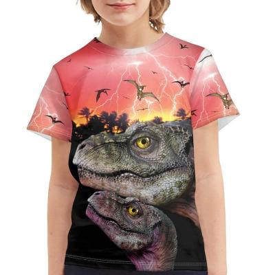 China Cool Plus Size Dinosaur Print Tops T Shirt For Kids Boys 7 -8 Years Old Personalized Kids Clothing Basic T Shirt for sale