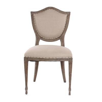 China Traditional Antique Brown Heart Natural Canvas Back Dining Chair for sale